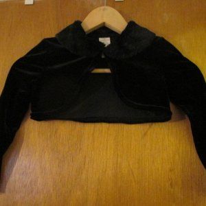 Girls Black Velvet Bolero Sweater